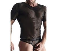 Regnes Fetish Planet Mesh Men's camiseta con cuello en v - Negro 170 ml
