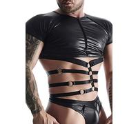 Regnes Fetish Planet Wetlook Men's camiseta con tirantes - Negro 260 ml