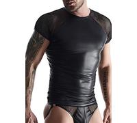 Regnes Fetish Planet Wetlook & mesh Camiseta de manga raglán para hombre - Negro 212 ml