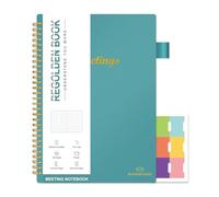 Regolden-Book Cuaderno de reuniones para trabajar con artículos de acción, cuaderno planificador de proyectos para tomar notas, organizador de notas de reuniones de oficina/negocios para hombres y