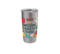 Regreso a Clases: Diseño Colorido y Motivacional Vaso térmico de acero inoxidable de doble pared