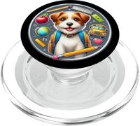 Regreso a clases Parson Russell Terrier Perro Niños Niñas Estudiante PopSockets PopGrip para MagSafe