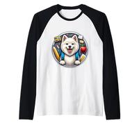 Regreso a la escuela American Eskimo Dog Boys Girls Dueño Estudiante Camiseta Manga Raglan