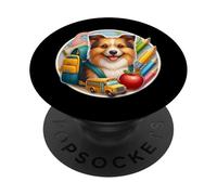 Regreso a la escuela Australian Terrier Dog Boy Niñas Estudiante Niños PopSockets PopGrip Adhesivo