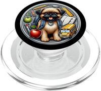 Regreso a la escuela Bruselas Griffon Dog Niños Niñas Dueño Estudiante PopSockets PopGrip para MagSafe