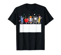 Regreso a la Escuela Cartoon Dancing School Supplies Camiseta