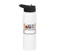 Regreso a la escuela Cartoon Dancing School Supplies Stainless Steel Insulated Water Bottle