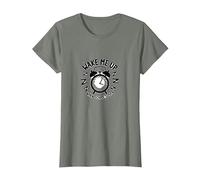 Regreso a la Escuela: Despiértame Cuando la Escuela está sobre el Humor Camiseta, Mujer, Verde Militar Jaspeado, S