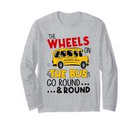 Regreso a la Escuela Divertido Las Ruedas en el autobús para niños pequeños niños Manga Larga