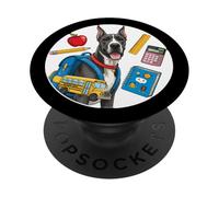 Regreso a la escuela Gran Danés Perro Niños Niñas Propietario Niño Estu PopSockets PopGrip Adhesivo
