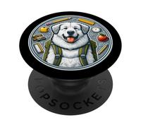 Regreso a la escuela Gran Pirineo Perro Niños Niñas Propietario Estu PopSockets PopGrip Adhesivo