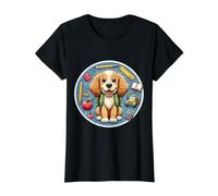 Regreso a la Escuela Inglés Cocker Spaniel Perro Niños Niñas Dueño Camiseta gráfica económica, Mujer, Negro, XL
