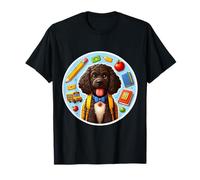 Regreso a la escuela Irish Water Spaniel Perro Niño Niña Estudiante Camiseta