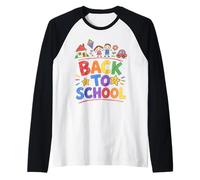 Regreso a la Escuela Kawaii Kids Dibujo Preescolar Kindergarten Camiseta Manga Raglan