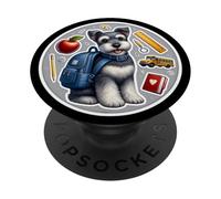Regreso a la escuela Kerry Blue Terrier Dog Boy Niñas Estudiante Niños PopSockets PopGrip Adhesivo