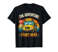 Regreso a la Escuela La Aventura Empieza aquí Conductor de autobús Escolar Camiseta