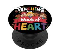 Regreso a la Escuela, La enseñanza es una Obra de Heart Teacher 2025 PopSockets PopGrip Adhesivo