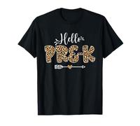 Regreso a la Escuela, Leopard Teacher Hello Pre-K Women Kids Camiseta