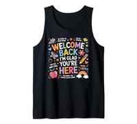Regreso a la Escuela Maestro Bienvenido de Nuevo Me Alegro de Que estés aquí Camiseta sin Mangas