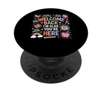 Regreso a la Escuela Maestro Bienvenido de Nuevo Me Alegro de Que estés aquí PopSockets PopGrip Adhesivo