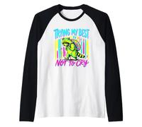 Regreso a la Escuela Mapache Triste Haciendo Todo lo Posible para no Llorar Camiseta Manga Raglan