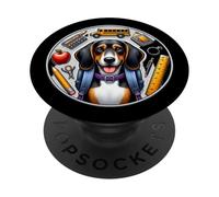 Regreso a la escuela negro y marrón Coonhound Dog Boys Girls Kids PopSockets PopGrip Adhesivo
