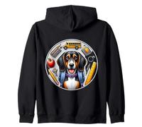 Regreso a la escuela negro y marrón Coonhound Dog Boys Girls Kids Sudadera con Capucha