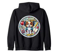 Regreso a la escuela Papillon Dog Boys Girls Dueño Estudiante Niños Sudadera con Capucha