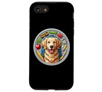 Regreso a la escuela Retriever de revestimiento plano Perro Niño Niña Dueño Niños Carcasa para iPhone SE (2020) / 7 / 8