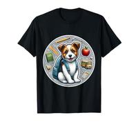 Regreso A La Escuela Russell Terrier Perro Niño Niña Dueño Estu Camiseta