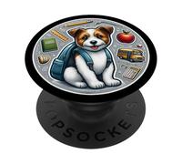 Regreso A La Escuela Russell Terrier Perro Niño Niña Dueño Estu PopSockets PopGrip Adhesivo