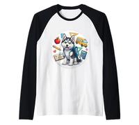 Regreso a la escuela Siberian Husky Dog Boys Girls Dueño Estudiante Camiseta Manga Raglan