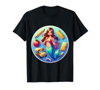 Regreso a la escuela sirena niñas estudiante primer día 100 días lindo Camiseta