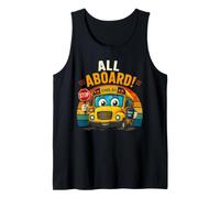 Regreso a la Escuela Todos a Bordo del Conductor de autobús Escolar Camiseta sin Mangas