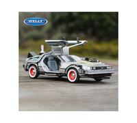 (Regreso al futuro 3) WELLY 1:24 DMC-12 M?quina del tiempo DeLorean Regreso al futuro Coche Est?tico