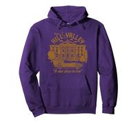 Regreso al Futuro Visite Hill Valley Un Buen Lugar para Vivir Sudadera con Capucha, Unisex para Adultos, Morado, XL