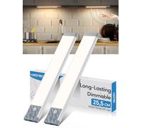 Regulable Luz Armario Sensor Movimiento-25,5CM 50LED Luces Led Cocina, USB-C Luz Led Recargable, Magnética Adhesiva Kuces Armarios con Sensor sin Cable, Luce para Escalera, Pasillo (Luces Cálidas)