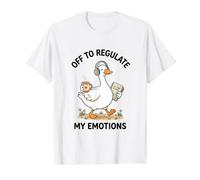 Regulación Emocional Salud Mental Tonto Divertido Ganso Camiseta gráfica económica, Hombre, Blanco, M