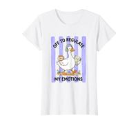 Regulación Emocional Salud Mental Tonto Goose Stripes Camiseta gráfica económica, Mujer, Blanco, M