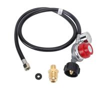 Regulador C3H8 de alta presión ajustable de 0 a 30 PSI con manguera de 4 pies y calibre de 0 a 60 PSIG - Capacidad de 130,000 BTU - Compatible con parrillas, freidoras de pavo,