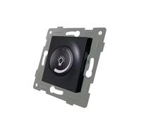 Regulador conmutador LED para empotrar, diseño en grafito, ideal para controlar y ajustar la iluminación en espacios interiores.