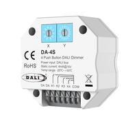 Regulador DALI de 4 botones DA-4S, maestro para 4 direcciones, control Push Button Scene Grupos, Unicast y Broadcast, alimentación de bus 4 mA a 16 V, compacto 52 x 52 x 27 mm de caja empotrada