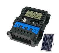 Regulador de Carga de Panel - 30a Auto 12v/24v, Controladores de batería, Controlador con Pantalla Digital, Salida USB, Gestión Inteligente de energía | Ideal para vehículos recreativos, t