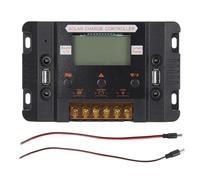 Regulador de Carga Solar 12V / 24V 30A, LCD Retroiluminado, ABS - Gestión Avanzada 3 Etapas, Protección Integral para Paneles Fotovoltaicos