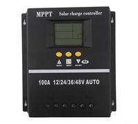 Regulador de carga solar Mppt 60a 80a 100a automático 12v 24v 36v 48v pantalla LCD con protección contra sobrecarga para sistemas fotovoltaicos negro (100A)