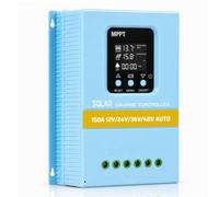 Regulador de carga solar MPPT de 150 A, 12 V, 24 V, 36 V, 48 V, detección inteligente, pantalla LCD, regulador de carga solar con doble USB, regulador de carga MPPT Max PV 100 V, entrada para batería