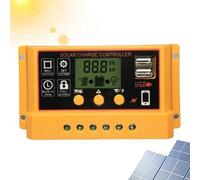 Regulador de carga solar, pantalla LCD de 12 V/24 V, doble USB 30 A, regulador para camping, exterior, casa, taller, granja, cabaña, regulador solar para casa, patio, taller, cabina