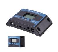 Regulador de carga solar, regulador de carga para módulos solares, regulador de panel solar, regulador de 12 V-24 V para energías renovables con 2 puertos USB, regulador de carga, regulador