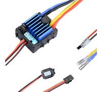 Regulador de cepillo impermeable 60A ESC (cepillado), 2S-3S LiPo/5-9 celdas NiMH, con 6 V/3 A BEC y conector Tamiya para 1/10 RC Car Crawler, Buggy, Truck (por ejemplo, Traxxas, HPI, Redcat, Tamiya)