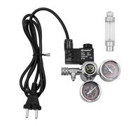 Regulador de CO2 para acuario, regulador de CO2 de doble calibre con válvulas recortadoras, válvulas solenoides, contadores de burbujas - W21.8